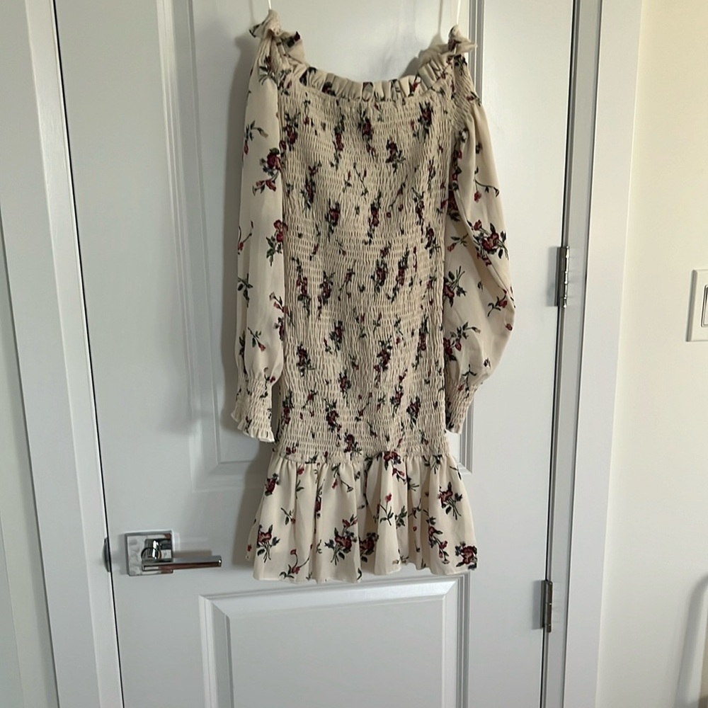 Reverse brown dress ruffled sleeveless